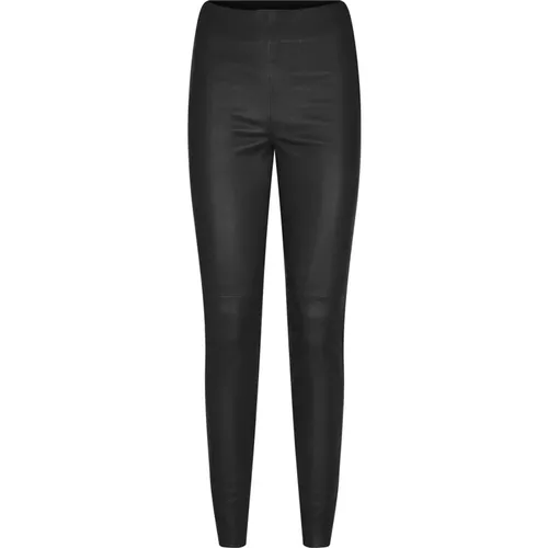 Schwarze Lederleggings Stretch-Passform - MOS MOSH - Modalova