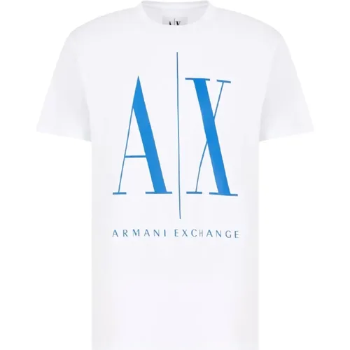 Kurzarm Baumwoll-Logo-T-Shirt - Armani Exchange - Modalova