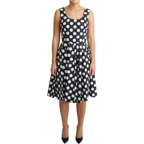 Ärmelloses A-Linien-Kleid mit Polka Dots - Dolce & Gabbana - Modalova