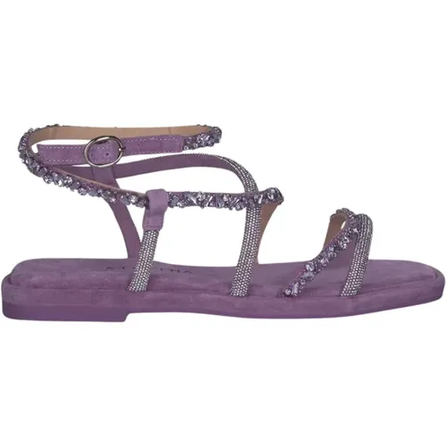 Rhinestone Flat Sandal , Damen, Größe: 37 EU - Alma en Pena - Modalova