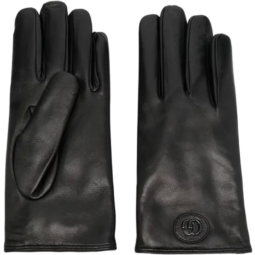 Leather Gloves with Cashmere Lining , male, Sizes: 9 1/2 IN - Gucci - Modalova