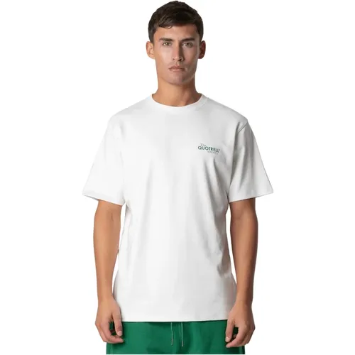 Herren Society T-Shirt Grün/Weiß , Herren, Größe: S - Quotrell - Modalova