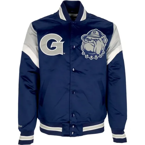 Georgetown Hoyas Bomberjacke , Herren, Größe: S - Mitchell & Ness - Modalova