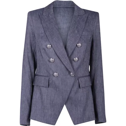 Double-Breasted Blazer with Decorative Crest Buttons , female, Sizes: S, L, M - Veronica Beard - Modalova