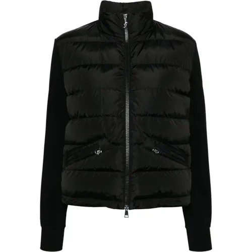 Quilted High Neck Sweater , female, Sizes: S, M - Moncler - Modalova