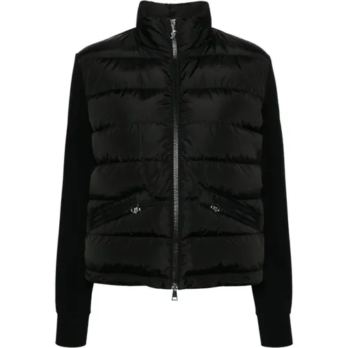 Quilted High Neck Sweater , female, Sizes: XS, S, L, M - Moncler - Modalova