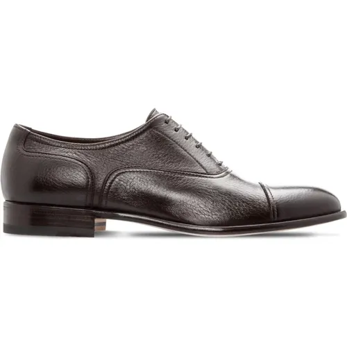 Klassische dunkelbraune Oxford-Schuhe aus Hirschleder - Moreschi - Modalova