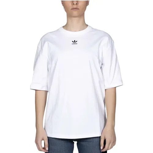 Weißes Adidas-T-Shirt , Damen, Größe: M - adidas Originals - Modalova