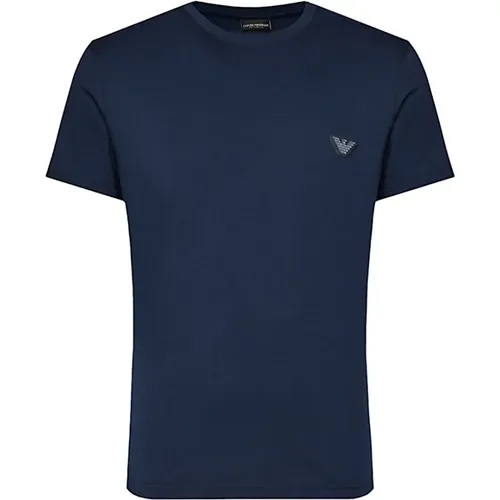 Cotton Short Sleeve T-shirt with Eagle Logo , male, Sizes: S, L, XL, 2XL, M - Emporio Armani - Modalova