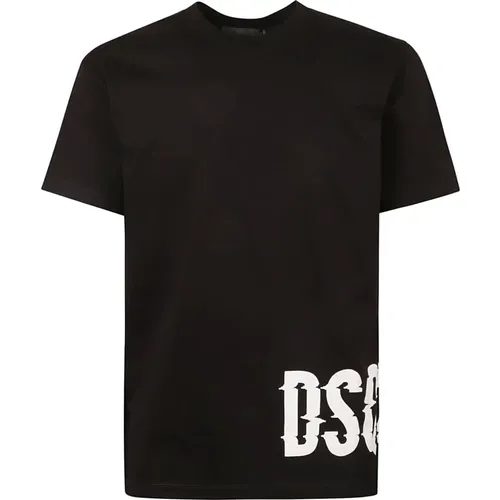 Schwarzes Logo Print T-Shirt , Herren, Größe: XL - Dsquared2 - Modalova