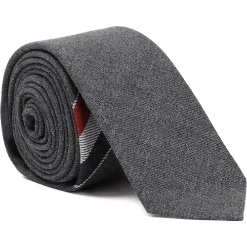 Klassische Graue Wollstreifen Krawatte , Herren, Größe: ONE Size - Thom Browne - Modalova