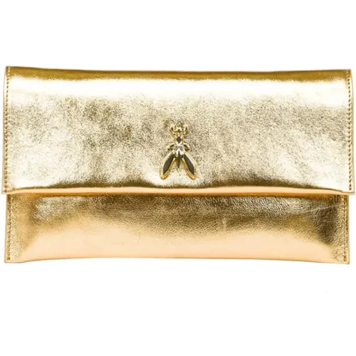 Goldene Leder Clutch Tasche - PATRIZIA PEPE - Modalova