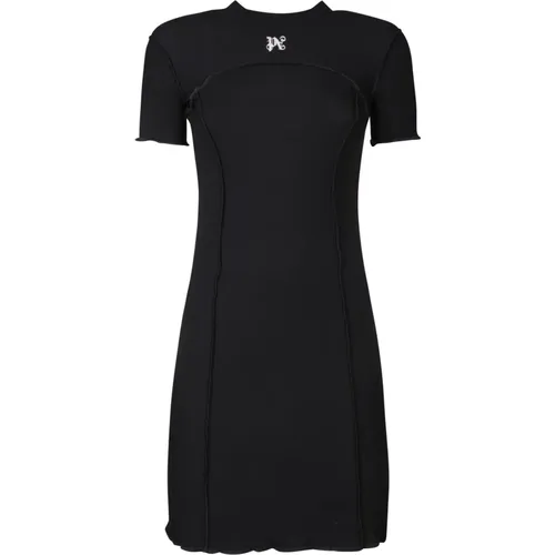 Schwarzes Besticktes Kleid , Damen, Größe: S - Palm Angels - Modalova