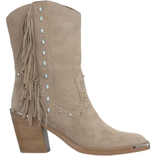 Studded and fringed ankle boot , female, Sizes: 9 UK, 5 UK, 8 UK, 4 UK, 3 UK, 6 UK, 2 UK, 7 UK - Alma en Pena - Modalova