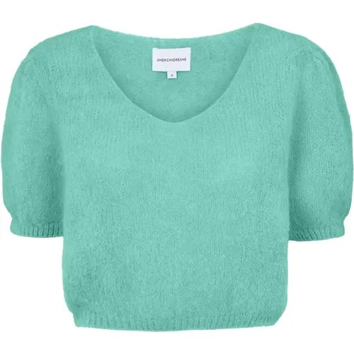 Mintgrüner Pullover , Damen, Größe: XL - American Dreams - Modalova