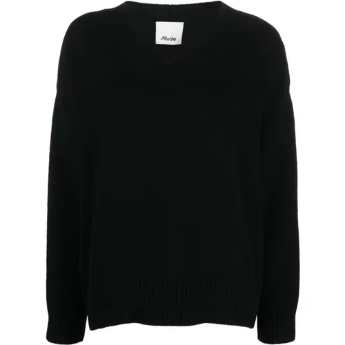V Sweater , female, Sizes: M, L - allude - Modalova