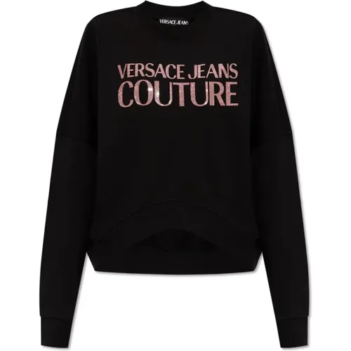 Baumwoll-Sweatshirt , Damen, Größe: S - Versace Jeans Couture - Modalova