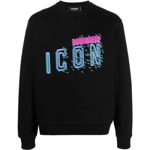 Icon Logo Cotton Sweatshirt , male, Sizes: L - Dsquared2 - Modalova