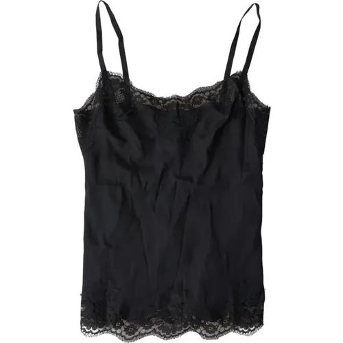 Schwarze Seidenmischung Camisole , Damen, Größe: 2XS - Dolce & Gabbana - Modalova