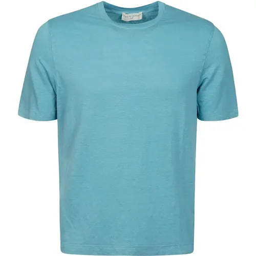 Linen Short Sleeve T-Shirt , male, Sizes: XL, L, M, S - Filippo De Laurentiis - Modalova