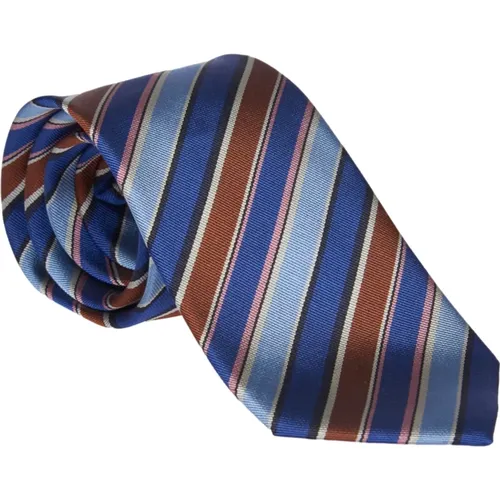 Striped Silk Tie Polka Dot , male, Sizes: ONE SIZE - PS By Paul Smith - Modalova