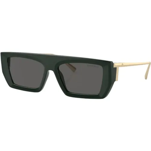 Women's Rectangular Sunglasses /Gold , female, Sizes: 54 MM - Tiffany - Modalova