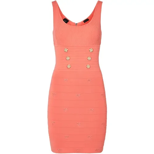 Button Front Dress , female, Sizes: L, M - pinko - Modalova
