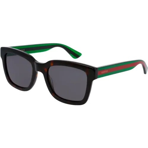 Havana/Grau Sonnenbrille , Herren, Größe: 52 MM - Gucci - Modalova