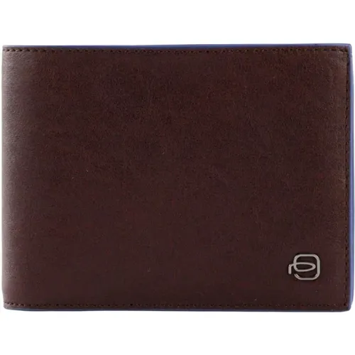 Dark Leather Wallet with Compartments , male, Sizes: ONE SIZE - Piquadro - Modalova