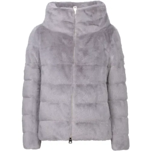 Graue Daunenjacke Stilvoll und Warm , Damen, Größe: 2XS - Herno - Modalova