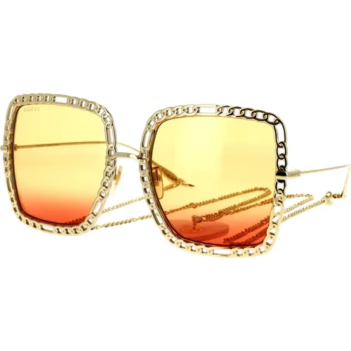 Sunglasses with Gg1033S 001 Chain , female, Sizes: 57 MM - Gucci - Modalova