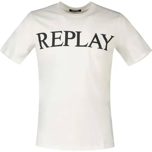 T-Shirt , Herren, Größe: M - Replay - Modalova