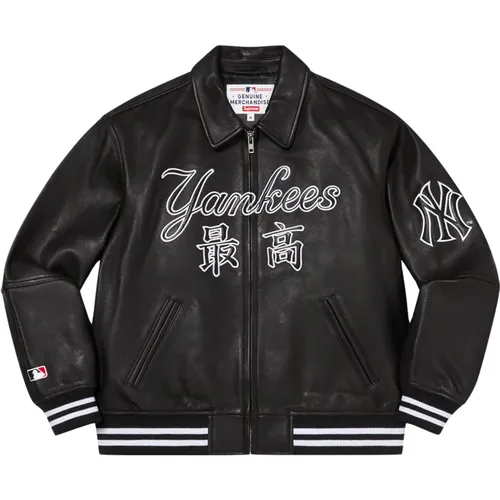 Limited Edition Leather Varsity Jacket , male, Sizes: S, L, M - Supreme - Modalova