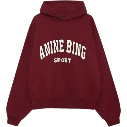 Roter Hoodie Sport Alec , Damen, Größe: S - Anine Bing - Modalova