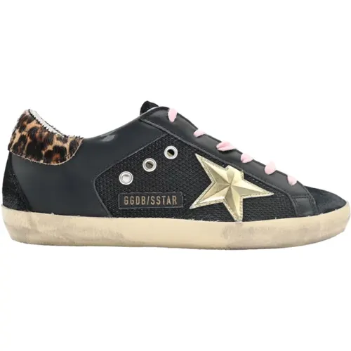 Superstar Sneakers with 3D Gold Star and Leopard Print , female, Sizes: 6 UK - Golden Goose - Modalova