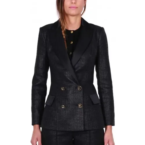 Elegant Double-Breasted Blazer, , female, Sizes: M, S - Elisabetta Franchi - Modalova