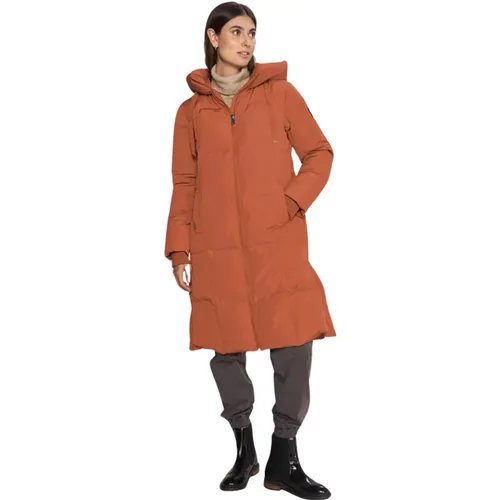 Mmnova Square Down Coat in Burnt Ochre , female, Sizes: XS, L, S, XL, 2XL, M - MOS MOSH - Modalova