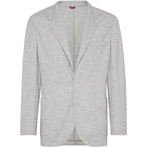 Cashmere Grey Jacket with Notch Lapels , male, Sizes: XL, M, L, 2XL, S - BRUNELLO CUCINELLI - Modalova