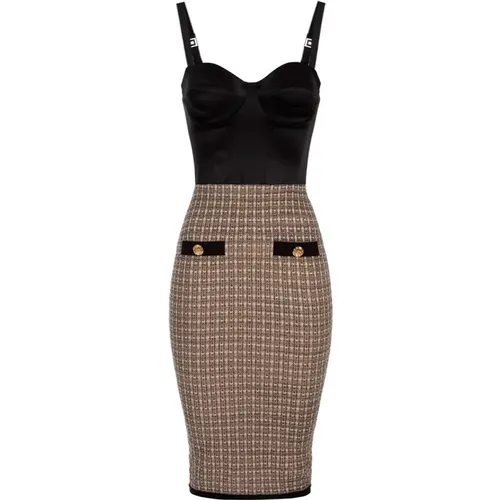Women`s Black Dress - Model Ab31832E2 K16 , female, Sizes: XL - Elisabetta Franchi - Modalova