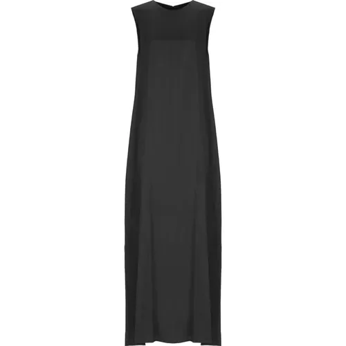 Satin Dress with Crew Neckline , female, Sizes: S - NÜ Denmark - Modalova