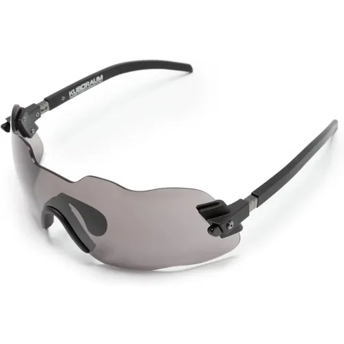 Dunkelgraue Masken-Sonnenbrille,Matt Schwarze Sonnenbrille mit Grauen Gläsern - Kuboraum - Modalova