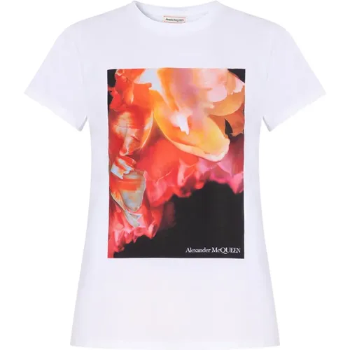 Bedrucktes T-Shirt , Damen, Größe: 2XS - alexander mcqueen - Modalova