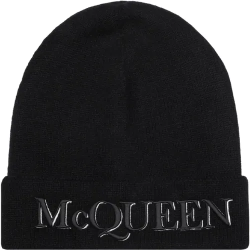 Ribbed Beanie Hat Aw22 , male, Sizes: M, L, ONE SIZE, S - alexander mcqueen - Modalova