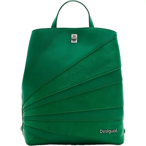 Grüner Rucksack mit Reißverschluss für Frauen - Desigual - Modalova