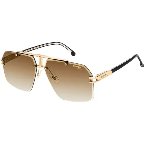 Schwarze/braune Sonnenbrille , Herren, Größe: 63 MM - Carrera - Modalova