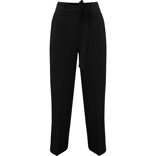 Elegant pleated trousers with a sash , female, Sizes: XL, 2XS, L, S, XS - Kocca - Modalova