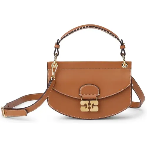 Caramel Mini Top Handle Bag , female, Sizes: ONE SIZE - Ganni - Modalova