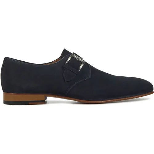 Blaue Leder Business Schuhe für Männer , Herren, Größe: 45 EU - Stefano Lauran - Modalova