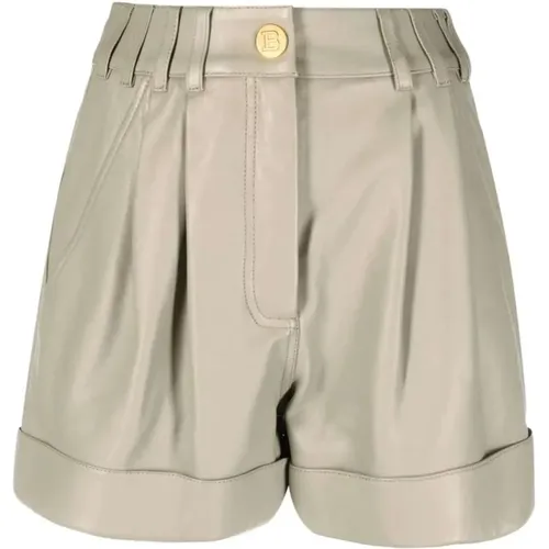 Embossed Button Lambskin Shorts , female, Sizes: XS, M, S - Balmain - Modalova