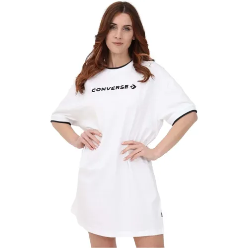 Wordmark T-Shirt Kleid , Damen, Größe: L - Converse - Modalova